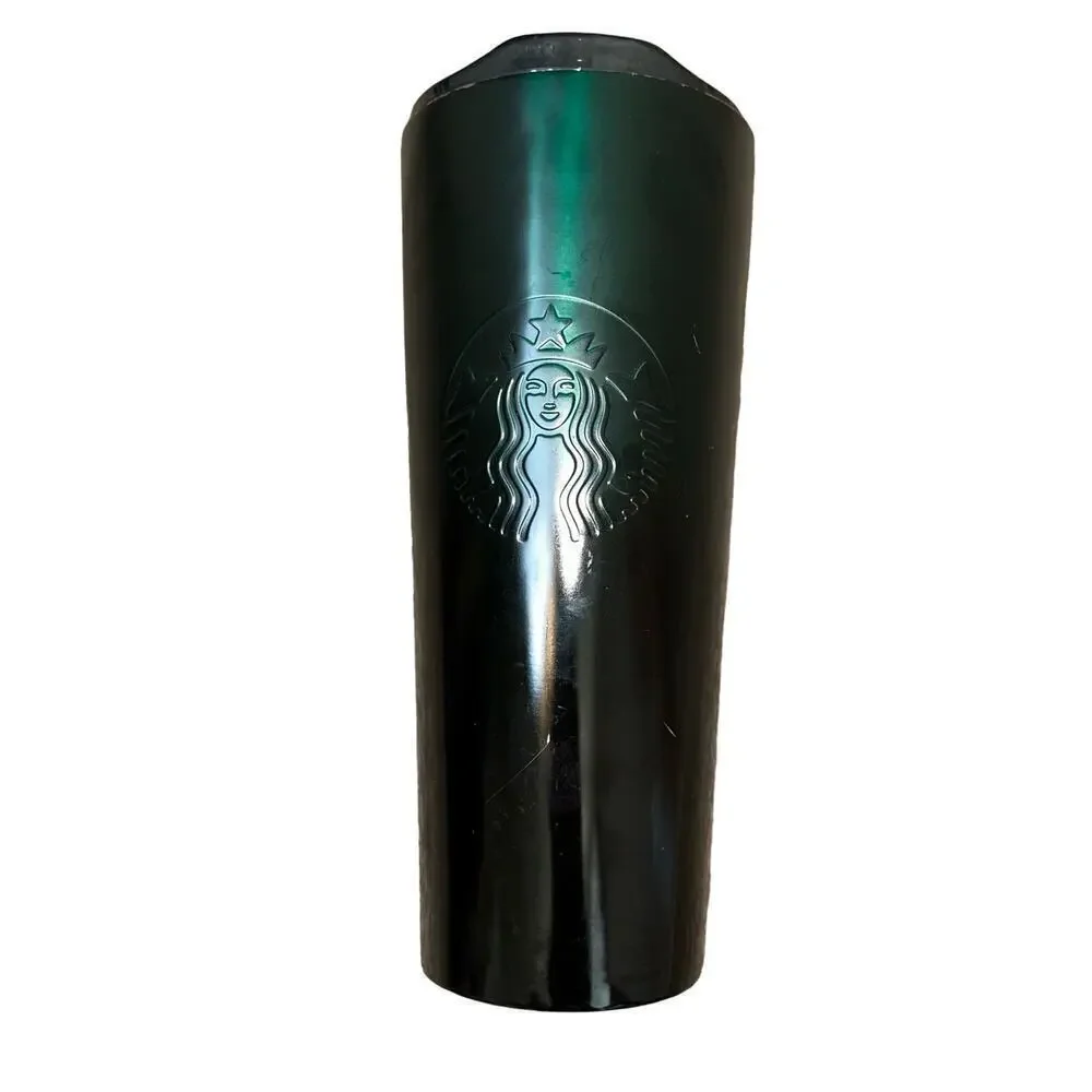 Starbucks 2020 Holiday Dark Green Black Gradient Ombre 24 Oz Metal Tumbler